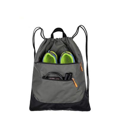 China Eco-Friendly Waterproof Shoe Bag Drawstring Gym Bag Eco-Friendly With Zipper Pouch for sale