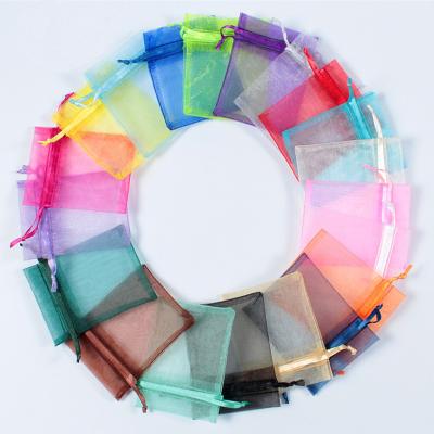 China Customized Eco-friendly Organza Jewelry Drawstring Bags Organza Mesh Package Pouch Sugar Packing Bag Mesh Drawstring Bag for sale