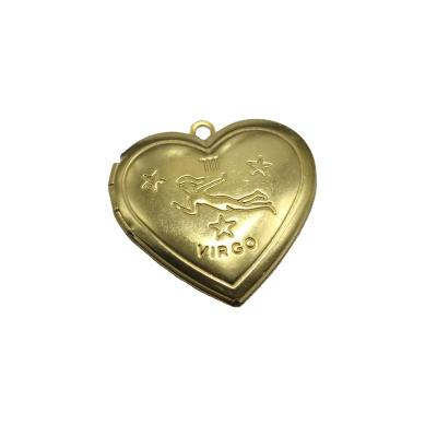 China Wholesale FASHIONABLE 12 Fashion Pure Copper Heart Shaped Openable Box Pendant Necklace Constellations Photo Customizable for sale