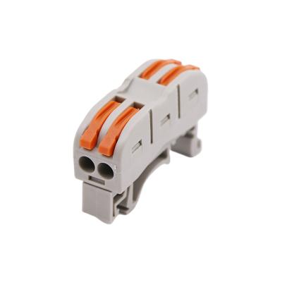 China Electronic Din Rail Type 2 In 2 Out Spring Fast Wire Connectors 32A Wiring Cable Connector Fast Wire Connector for sale