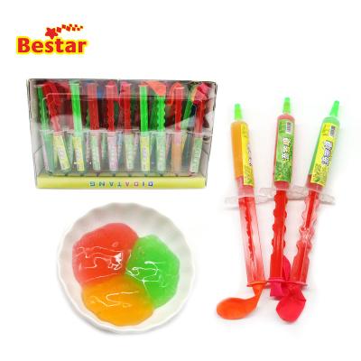 China Fruity Sauce Injection Promotional Gift Candy Dip with Balloon Syringe Squeeze Needle Flavor Fruity Sauce for sale