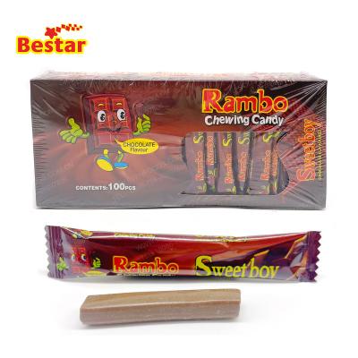 China Promotional Gift Delicious Chocolate Rambo Chewing Candy Chocolate Flavor 5g Chewing Hard Candy Candy for sale