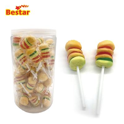 China Natural Natural Tiktok Pop Candy Snacks For Kids Burger Gummy Candy for sale