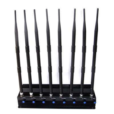 China Adjustable 8 Antennas High-power GPS/WiFi/4G (LTE+Wimax) Jammer for sale