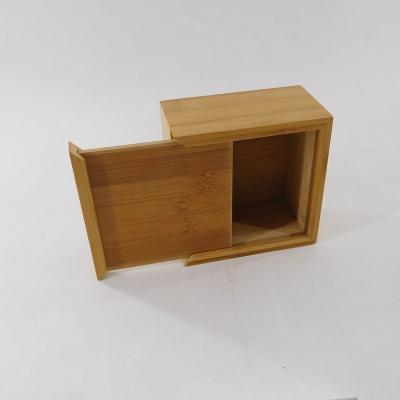 China China Wooden Box Bamboo Rectangular Sliding Storage Box for sale