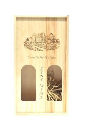 China 2022 Universal Two Bottle Best Selling Sustainable Wine Wooden Box for sale