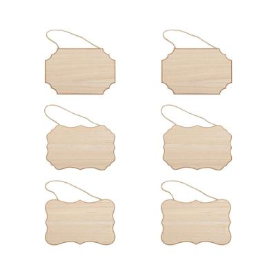 China China 6 PCS Natural Unpolished Wooden Hanging Signs For DIY Crafts for sale