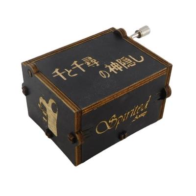 China Viable Mini Hand Crank Laser Engraved Custom Crank New Arrival Wooden Music Box for sale