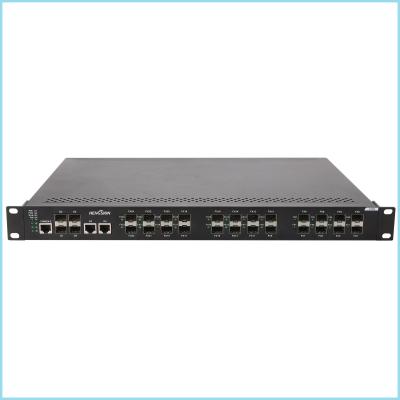 China Industrial gigabit switch 28 port 24 * 100 Base SFP FX + 4 * 1000 Base TX , 19” 1U metal casing fast ethernet switch for sale