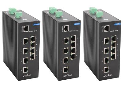 China Adaptive RJ45 industrial 8 port gigabit ethernet switch Din rail , Fast switching speed for sale