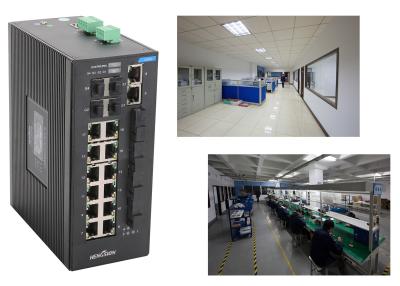 China industrial 28 Port Switch with 4 gigabit SFP fiber ports and 4 megabit TX ports VS 14 megabit TX ports for sale