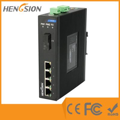 China 4 Megabit Ethernet / 1 Megabit FX 5 Port Network Switch Din Rail for sale