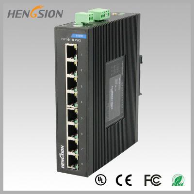 China Interruptor manejado completo unmanaged de 8 puertos RJ45 Gigabit Ethernet, interruptor industrial del carril del dinar en venta