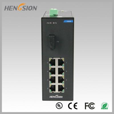 China Puerto eléctrico del interruptor 8 ligeros de Gigabit Ethernet del carril del dinar y 1 FX en venta