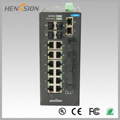 China Snel 28 Havenschakelaar, Schakelaar 14 van Fanless Gigabit elektrische haven + 4 FX +4 optische de Vezel van Gigabit SFP FX Te koop