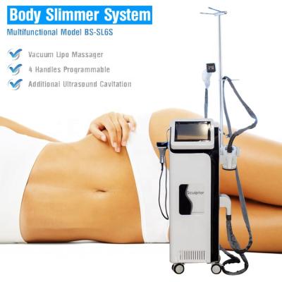 China BS-SL6S 4 Weight Loss Handles RF/infrared Lipo Massager Cellulite Removal Beauty Weight Loss Vacuum Cavitation System Body Slimming Machine for sale