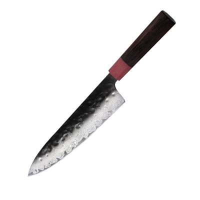 China New Product Minimalist Professional 8 Inch Damascus Steel Chef Knife Kitchen Knives With Ebony Wood Handle for sale