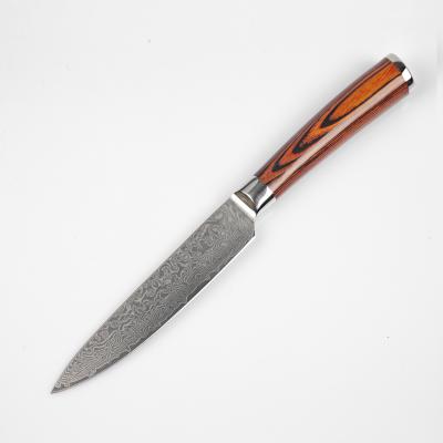 China Damascus Minimalist Pattern Knife Serving Kitchen Peeling Fruit Stainless Steel Universal Kitchen Knife for sale