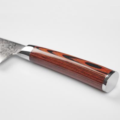 China Hot Sale Minimalist Cheap Price Damascus Kitchen Knives Metal Kitchen Knife 6.5 Inch Nakiri Knife With Wood Handle for sale