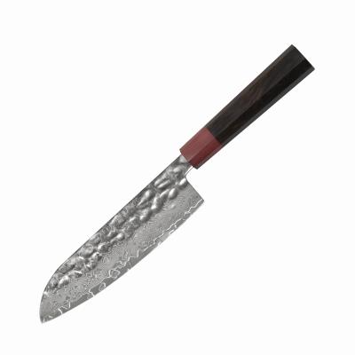 China Minimalist Damascus Steel With EbonyHandle Steel Professional Chef Kitchen Santoku Knife Group Of Ten Carbon Steel for sale