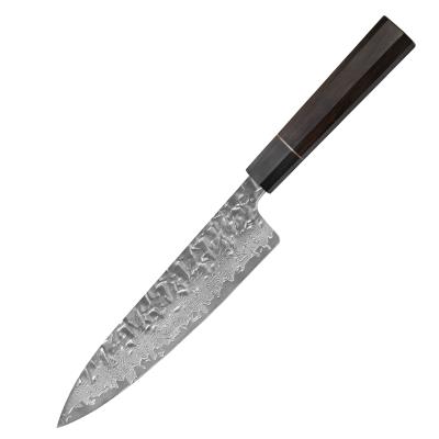 China Minimalist Ebony Kitchen Steel Knife 8 Inch G10 Head Daily Kitchen Cut Use Damascus Steel Kitchen Nakiri Knife for sale