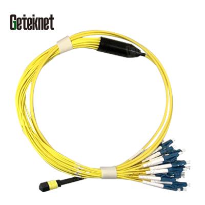 China Ftth MPO MPO Fiber Optic Patch Cord Fanout 12core SM Fiber Optic Patch Cord To LC Fiber Optic Patch Cord Fiber Braid for sale