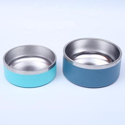 China Large viable 64 oz. Metal thermal dog bowls with logo in stainless steel pet bowls and food feeders for Chinese wholesale dropshipping for sale