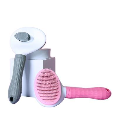 China Best Sustainable Selling Pet Hair Removal Comb Self Cleaning Shaving Brush Pet Grooming for sale