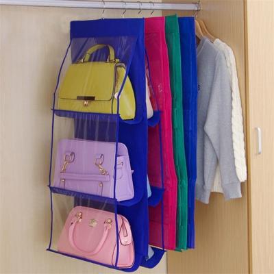 China Hanging Purse Organizer 6 Pockets Clear Viable Storage Bag for Closet Purse Storage dropshipping Chinese Suppliers for sale