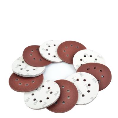 China Alunimium Oxide 5 Inch Hook and Loop Abrasive Sanding Disc Around Sand Paper for sale