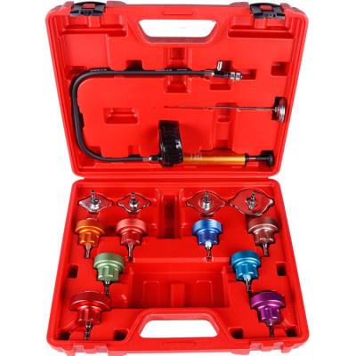 China 100% Car Full Set 14PCS Water Tank Leak Detector Tool Coolant Cooling System Auto Bleed Vacuum Brand New for sale