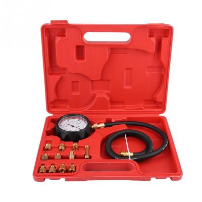 China 12PCS Plastic and Copper Engine Oil Pressure Gauge Control Fluid Tester Diagnostic Tool Kit, 500psi Auto Gearbox Pressure Meter with Hose for sale