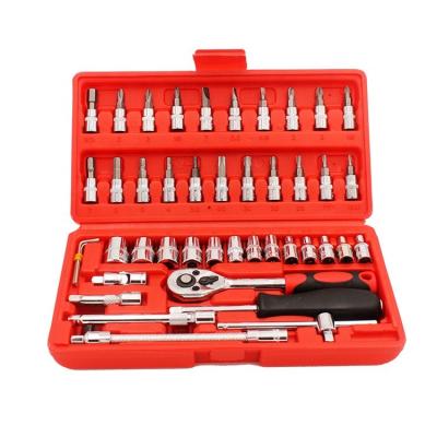 China Multifunctional Durable Auto Repair Tools Ratchet Wrench 46pcs / Sockets Set Tool Box For Car / Household for sale