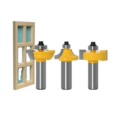 China 3pcs Woodworking Door Window Wood Cutter Tool End Cut Wood Mills Router Bits Woodworking Router Bits for sale