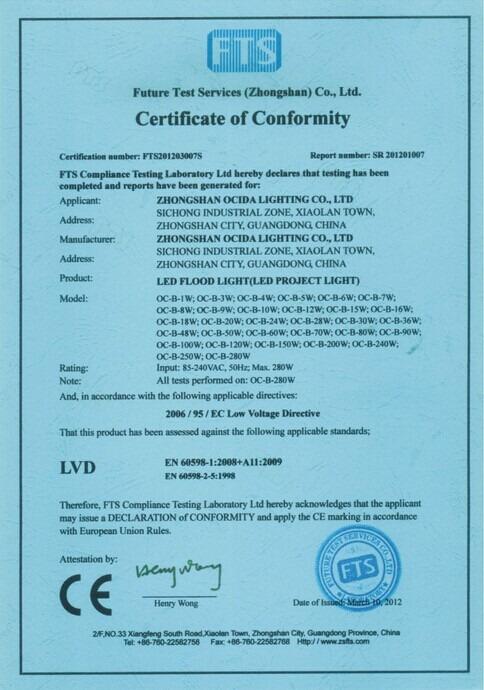 CE - Zhongshan Ocida Lighting Company Ltd.