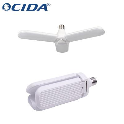 China Office/Home Folding Multi-angle Lighting Energy Saving LED Folding Fan Blade Corn Bulb Lamp Light Garage Security Light for sale