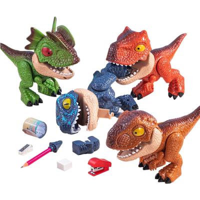 China Stationery/Model 5-in-1 creative children's gifts School stationery assembled toys Jurassic dinosaur world simulated  model set for sale