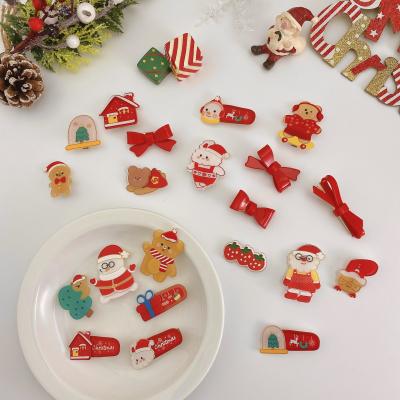 China JOJO Fashion Accessories Cute Cartoon Christmas Santa Claus Headwear Fashion Hair Clip for sale