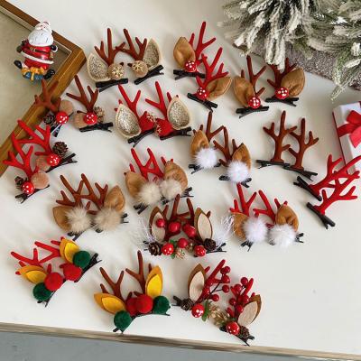 China JOJO Fashion Cute Antlers Christmas Hairpin Hair Clips Hair Accessories for Kids Girls for sale