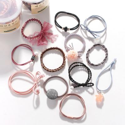 China Promotion Gift JOJO Wholesale Custom Korean Classic Flower Hair Band Hair Tie Elastic EL Cabello de Para for sale