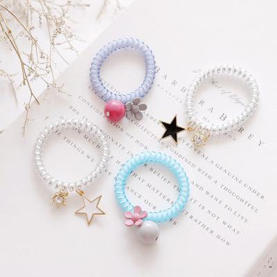 China JOJO Wholesale Custom Color Cute Lucency Phone Charm Children Hair Band Hair Rope Elastic EL Cabello de Para Promotion Gift for sale