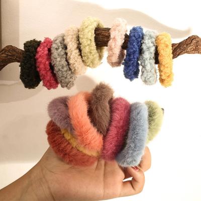 China Promotion Gift JOJO Wholesale Custom Classic Color Plush Hair Band Hair Rope Bandas Elastica EL Cabello de Para for sale