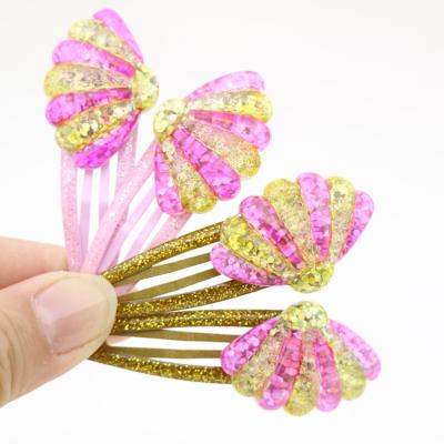 China Cute Color Shell Kids Girls Hair Clips Pinzas De Cabello de JOJO Wholesale Custom High Quality Lucency Promotion Gift for sale