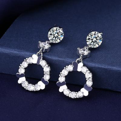 China JOJO Fashion Luxury Korean Geometric TRENDY Diamond Zircon Drop Earring Jewelry for Women for sale