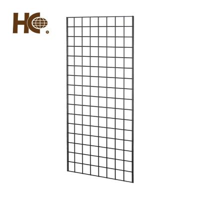 China Simple Rectangular Black Gridwall Panel Metal Storage Rack for sale