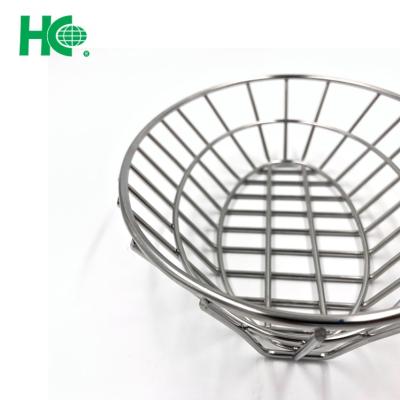 China Sustainable Stainless Steel Bread Fast Food Metal Baskets for sale