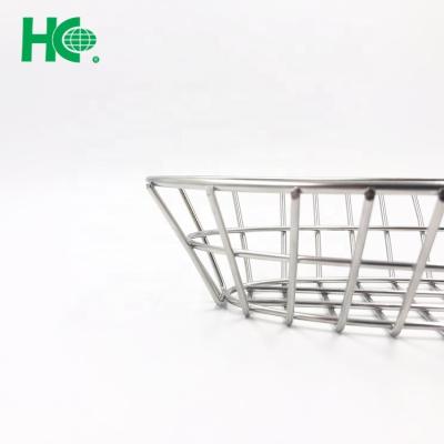 China Sustainable Oval Stainless Steel Fry Bread Serving Basket for sale