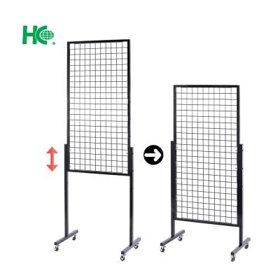 China Adjustable Black Metal Grid Billboard Billboard Stand With T Base for sale