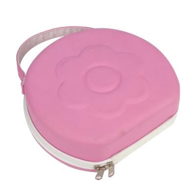 China Round Shape Waterproof EVA Zipper Customized Hard Travel Cosmetic Makeup Case for sale