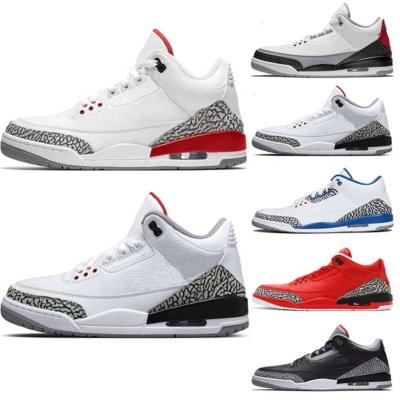 China Original 1:1 Shoes Form Custom 3 Retro Unc Aire Jordan White Cement Basketball Shoes Cardinal Red Men's Style Basketball Shoes Other Fashionable Shoes for sale